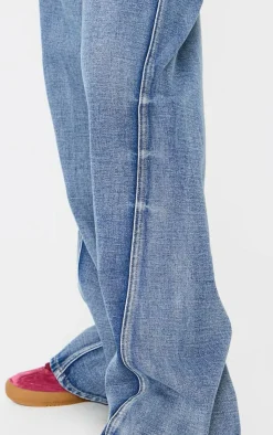 PrettyLittleThing Christmas Shop*Low Rise Seam Detail Wide Leg Jeans
