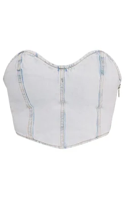 PrettyLittleThing Corsets*Seam Detail Denim Corset