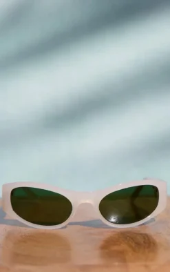PrettyLittleThing Sunglasses*A.KJÆRBEDE Milky Brown Lens Rounded Sunglasses