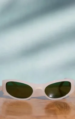 PrettyLittleThing Visor Sunglasses*A.KJÆRBEDE Milky Green Lens Visor Sunglasses