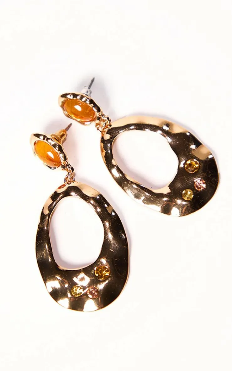 PrettyLittleThing Statement Earrings*Abstract Molten Jewel Statement Stud Earrings