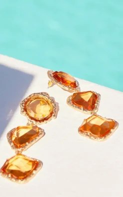 PrettyLittleThing Statement Earrings*Molten Drop Jewel Statement Earrings