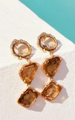 PrettyLittleThing Statement Earrings*Molten Drop Jewel Statement Earrings
