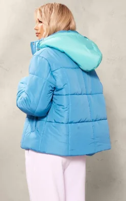 PrettyLittleThing Puffer Jackets*Contrast Hood Puffer Jacket