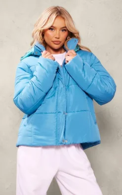 PrettyLittleThing Puffer Jackets*Contrast Hood Puffer Jacket