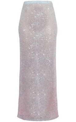 Sheer Sequin Maxi Skirt-PrettyLittleThing Sale