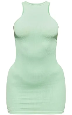 Snatched Rib Racer Neck Bodycon Dress-PrettyLittleThing Best