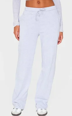 Outlet PrettyLittleThing Cotton Jersey Wide Leg Pants Ash Grey