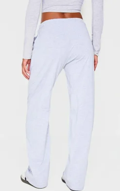 Outlet PrettyLittleThing Cotton Jersey Wide Leg Pants Ash Grey