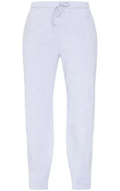 Outlet PrettyLittleThing Cotton Jersey Wide Leg Pants Ash Grey