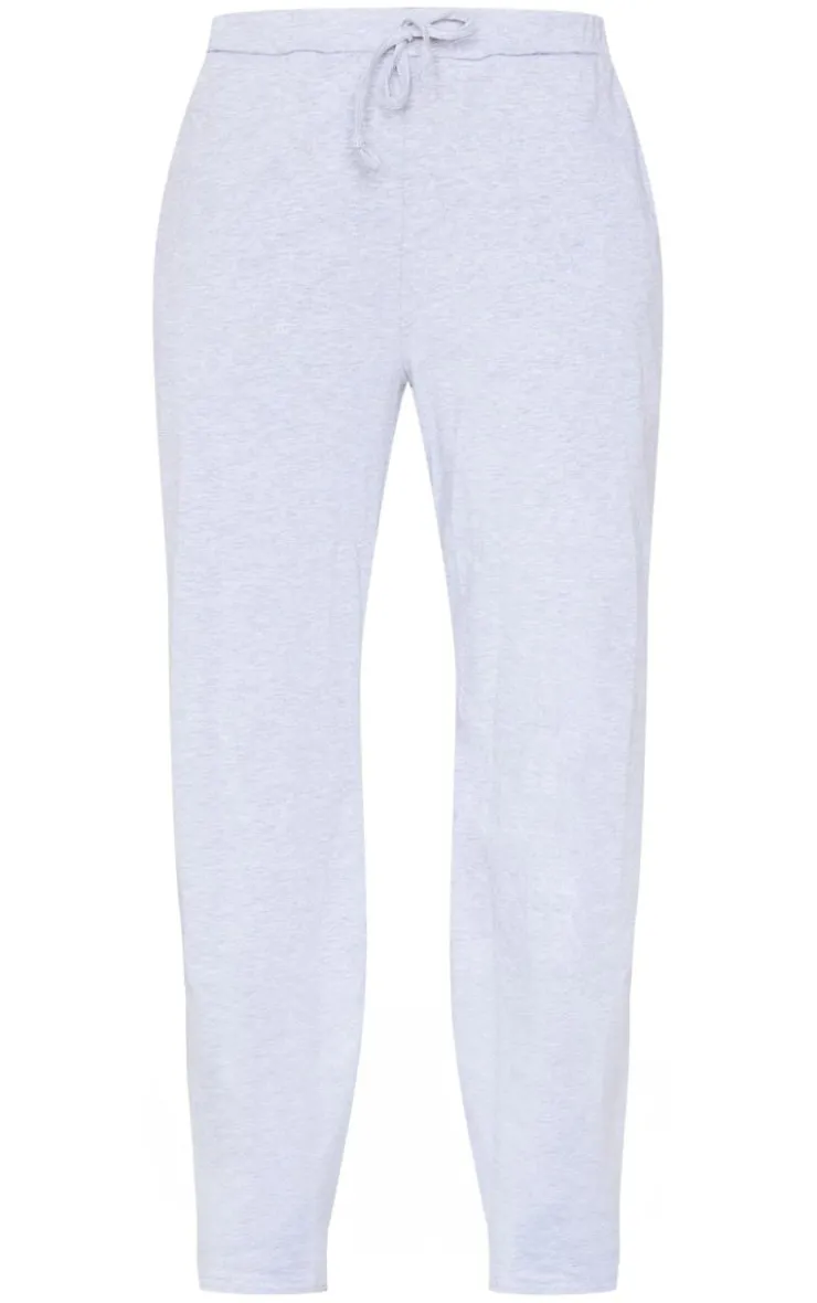 Outlet PrettyLittleThing Cotton Jersey Wide Leg Pants Ash Grey
