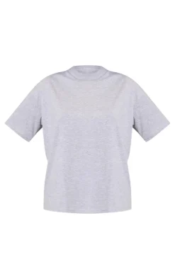 Online PrettyLittleThing Cotton Oversized Boxy T-shirt Ash Grey