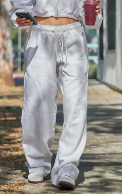 PrettyLittleThing Drawcord Hem Oversized Sweatpants Ash Grey