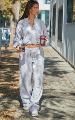 PrettyLittleThing Drawcord Hem Oversized Sweatpants Ash Grey