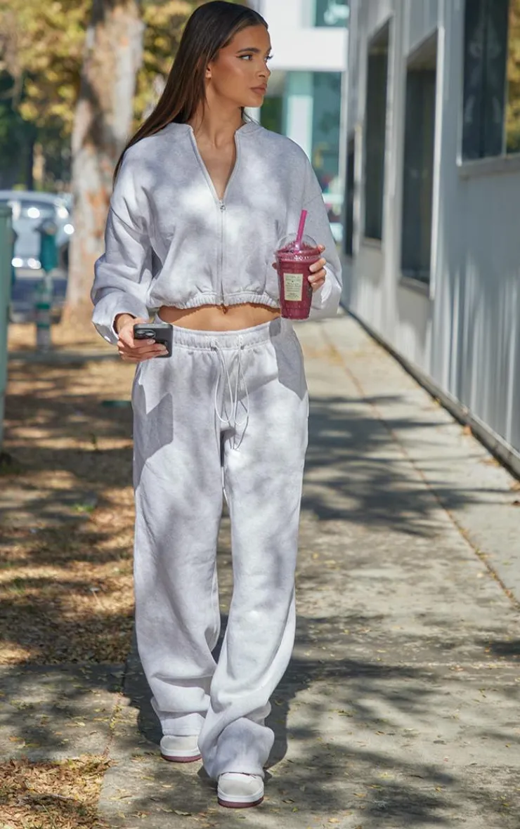 PrettyLittleThing Drawcord Hem Oversized Sweatpants Ash Grey