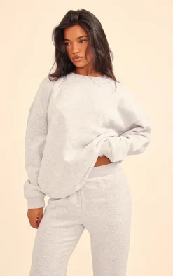 Hot PrettyLittleThing Flared Split Hem Sweatpants Ash Grey