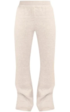 Hot PrettyLittleThing Flared Split Hem Sweatpants Ash Grey
