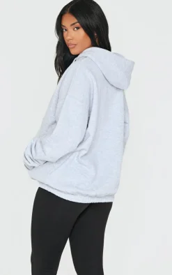 Best PrettyLittleThing Graphic Oversized Sweat Hoodie Ash Grey