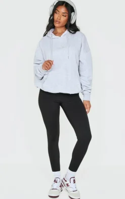 Best PrettyLittleThing Graphic Oversized Sweat Hoodie Ash Grey