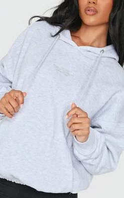 Best PrettyLittleThing Graphic Oversized Sweat Hoodie Ash Grey