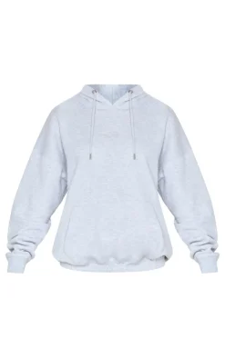 Best PrettyLittleThing Graphic Oversized Sweat Hoodie Ash Grey