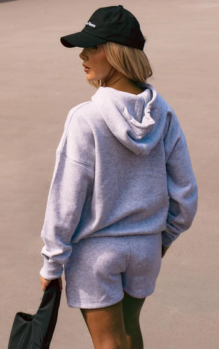 New PrettyLittleThing Graphic Sweat Short Ash Grey