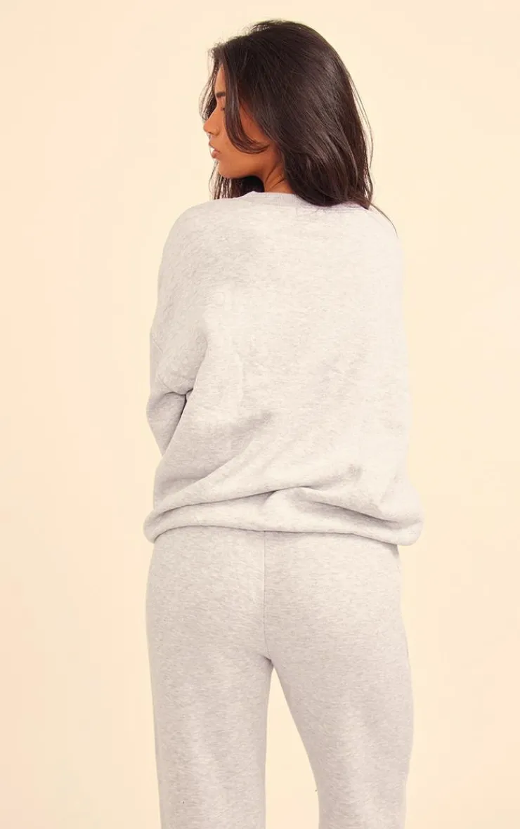 PrettyLittleThing Longline Oversized Sweatshirt Ash Grey