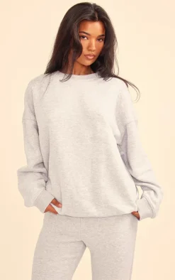 PrettyLittleThing Longline Oversized Sweatshirt Ash Grey