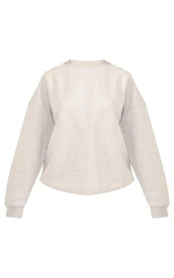 PrettyLittleThing Longline Oversized Sweatshirt Ash Grey