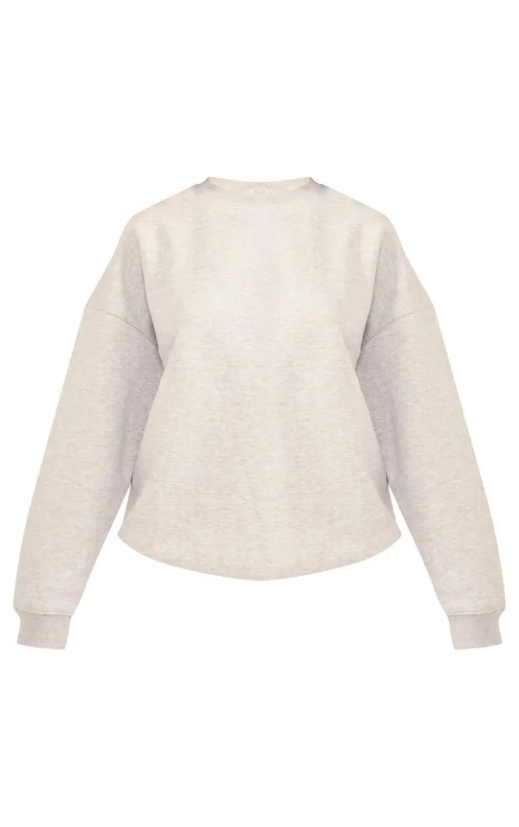 PrettyLittleThing Longline Oversized Sweatshirt Ash Grey