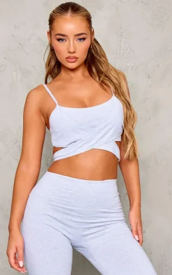 PrettyLittleThing Sports Bras*Marl Sculpt Cross Over Strap Sports Bra