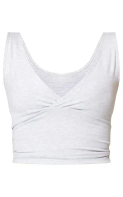 PrettyLittleThing Sports Bras*Marl Sculpt V Front Longline Padded Sports Bra