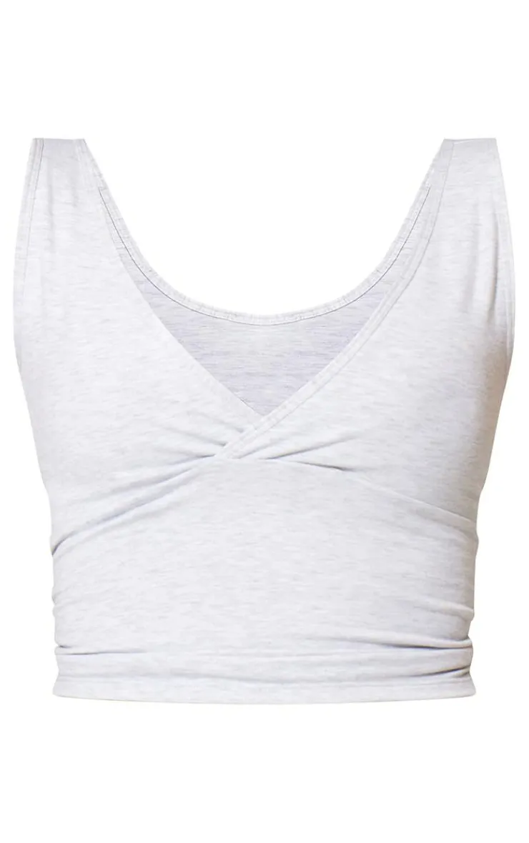 PrettyLittleThing Sports Bras*Marl Sculpt V Front Longline Padded Sports Bra