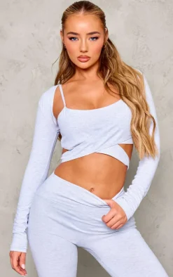 PrettyLittleThing Gym Wear*Marl Sculpt Yoga Shrug