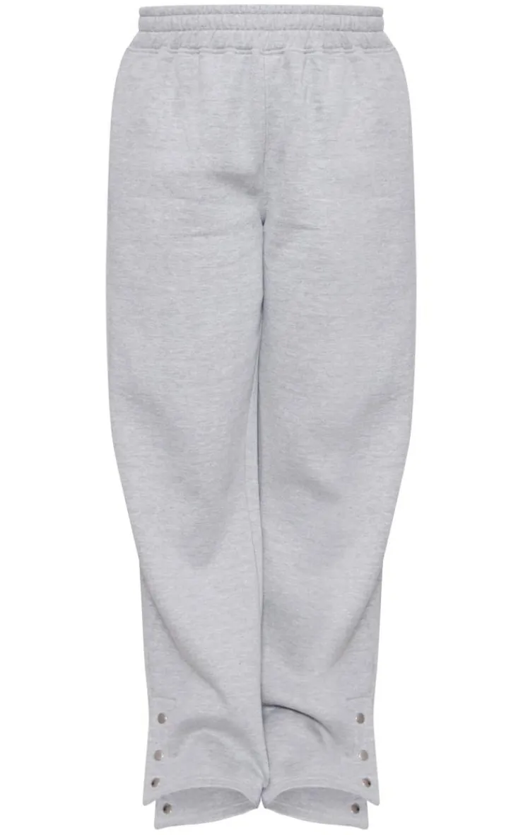 New PrettyLittleThing Mid Rise Wide Leg Sweatpants Ash Grey