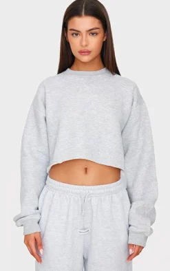 PrettyLittleThing Basic Tops*Oversized Cropped Crewneck Sweatshirt