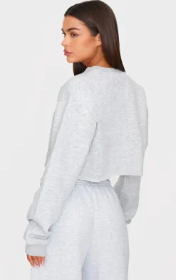 PrettyLittleThing Basic Tops*Oversized Cropped Crewneck Sweatshirt