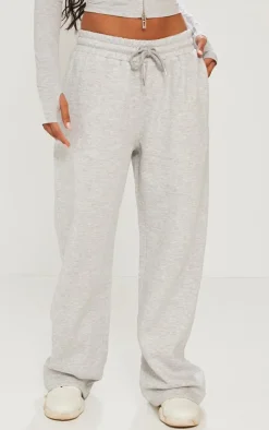 PrettyLittleThing Oversized Graphic Printed Wide Leg Sweatpants Ash Grey