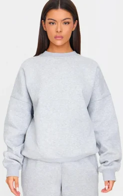 Outlet PrettyLittleThing Oversized Long Sleeve Sweatshirt Ash Grey