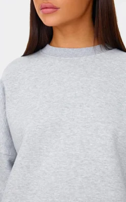 Outlet PrettyLittleThing Oversized Long Sleeve Sweatshirt Ash Grey