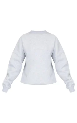 Outlet PrettyLittleThing Oversized Long Sleeve Sweatshirt Ash Grey