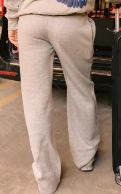 Online PrettyLittleThing Oversized Main Character Energy Puff Print Wide Leg Sweatpants Ash Grey