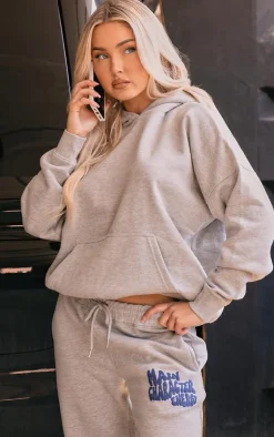 Best PrettyLittleThing Oversized Main Character Energy Puff Print Hoodie Ash Grey