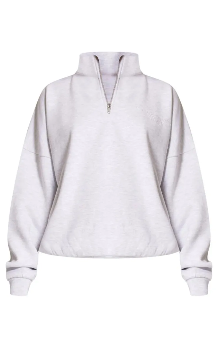 PrettyLittleThing Christmas Shop*Premium High Neck Quarter Zip Oversized Sweatshirt