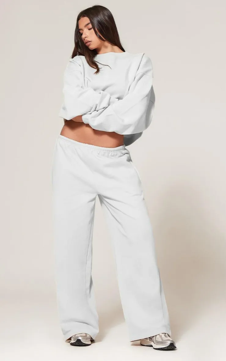 PrettyLittleThing Grey Sweatsuits*Premium Thin Waistband Straight Leg Sweat Sweatpants