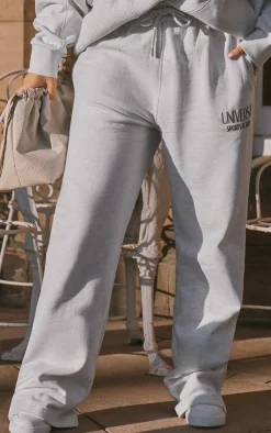 Hot PrettyLittleThing Premium Tonal Print Straight Leg Sweatpants Ash Grey