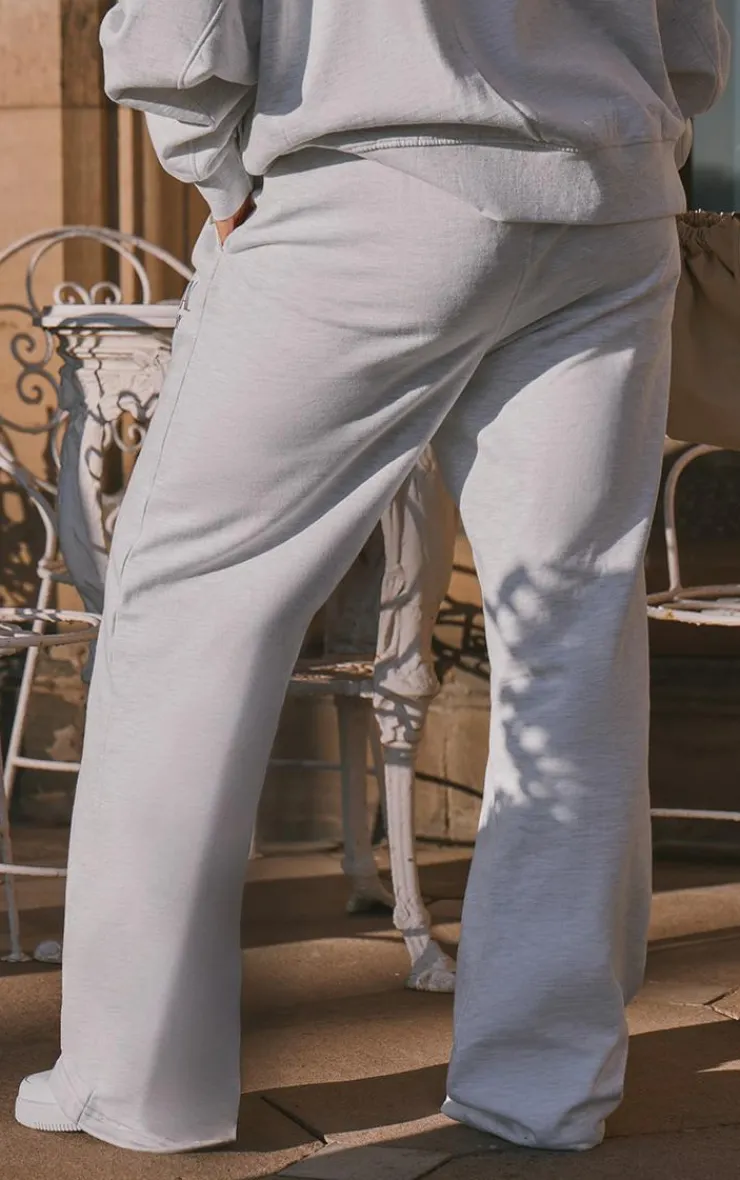 Hot PrettyLittleThing Premium Tonal Print Straight Leg Sweatpants Ash Grey