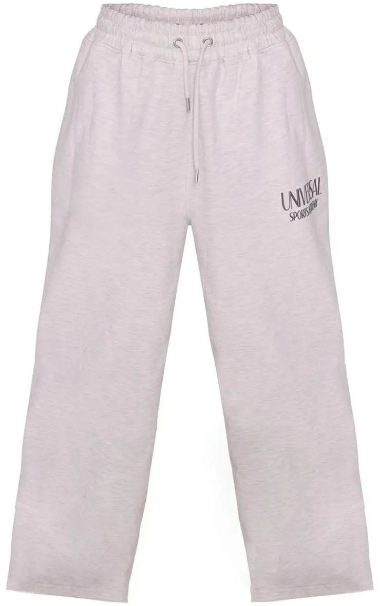 Hot PrettyLittleThing Premium Tonal Print Straight Leg Sweatpants Ash Grey