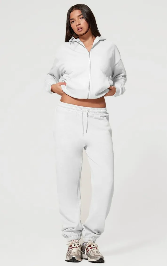 Ash Grey Premium Zip Up Oversized Hoodie