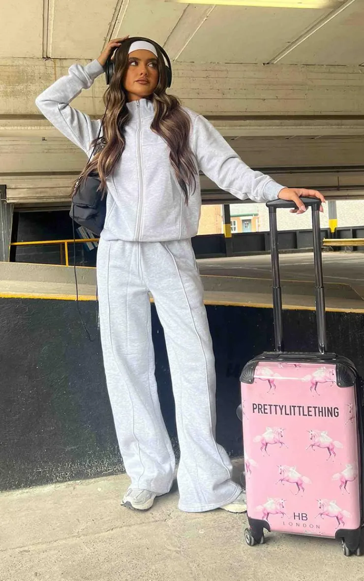 Discount PrettyLittleThing Seam Detail Straight Leg Sweatpant Ash Grey